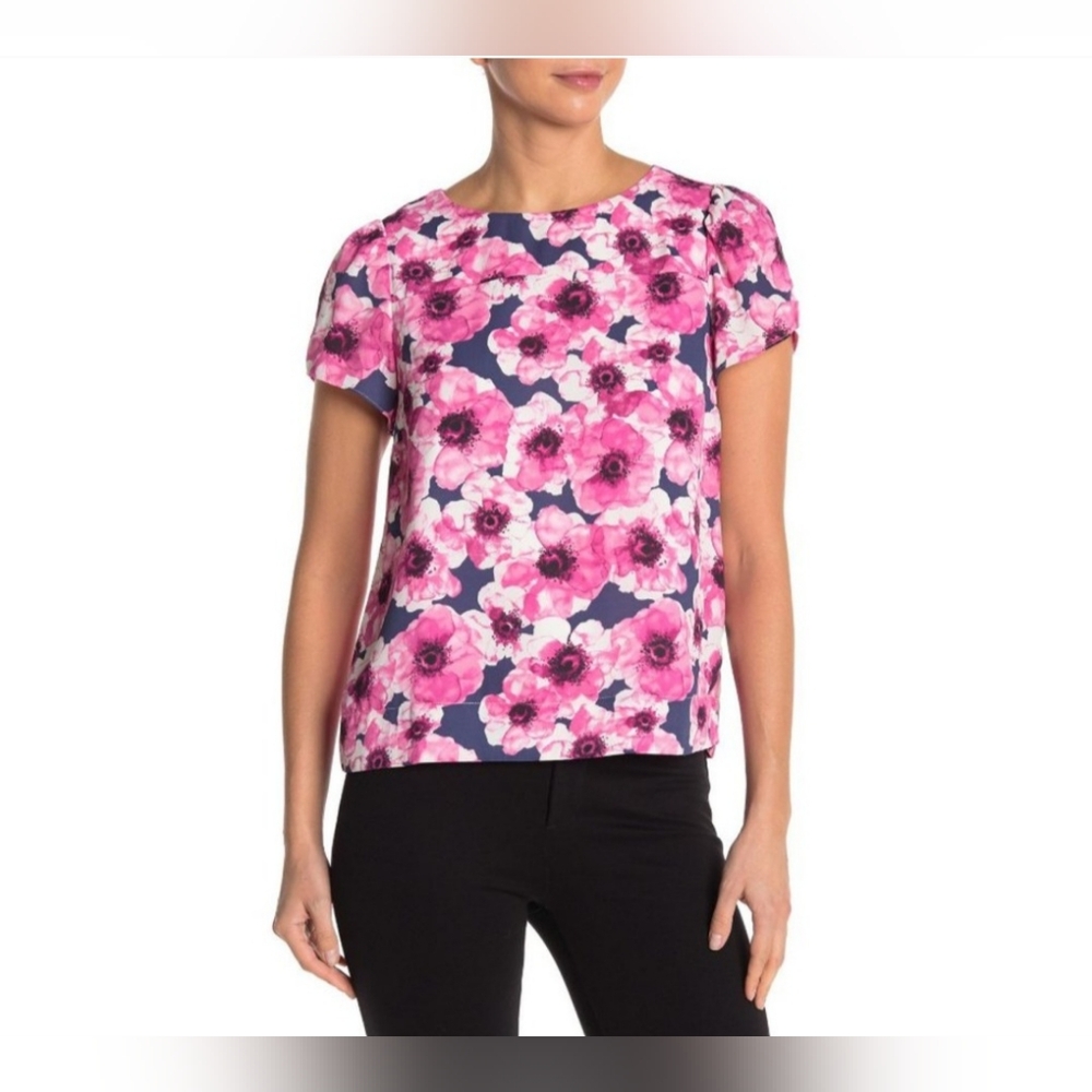 J. Crew fuschia floral dressy top